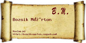 Bozsik Márton névjegykártya