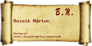 Bozsik Márton névjegykártya